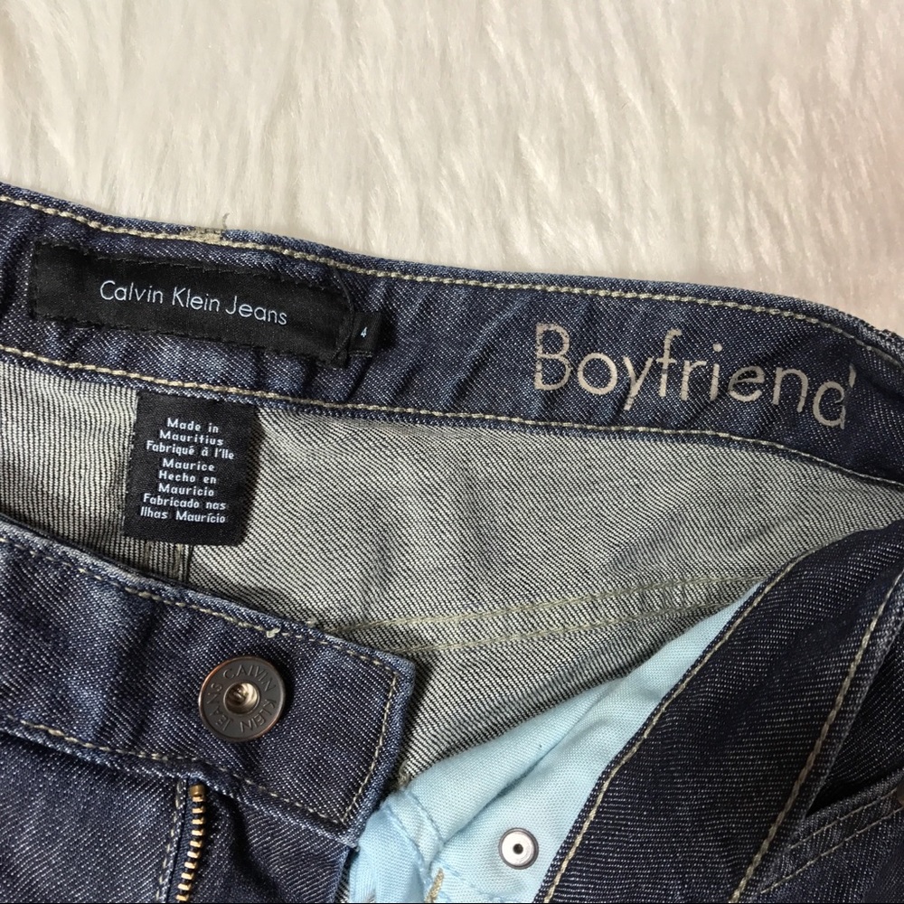 Calvin Klein Medium Wash Distress Boyfriend Jeans - Picture 3 of 5